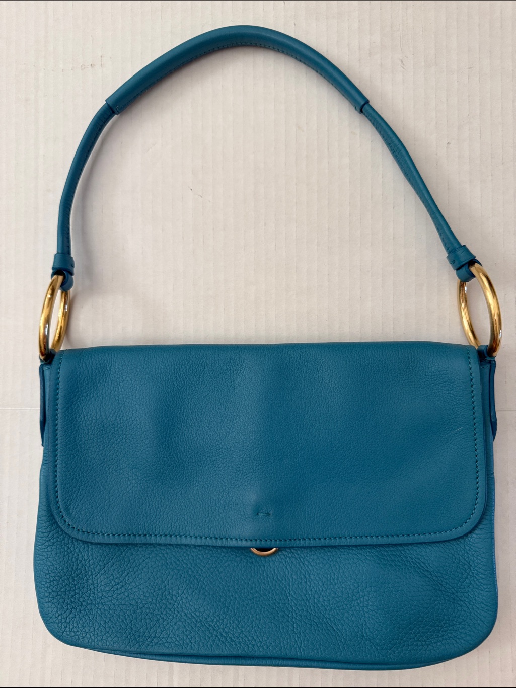 Jil Sander Soft Pebbled Calf Leather Shoulder Handbag